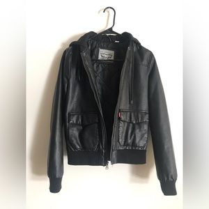 faux leather LEVI’S jacket hoodie